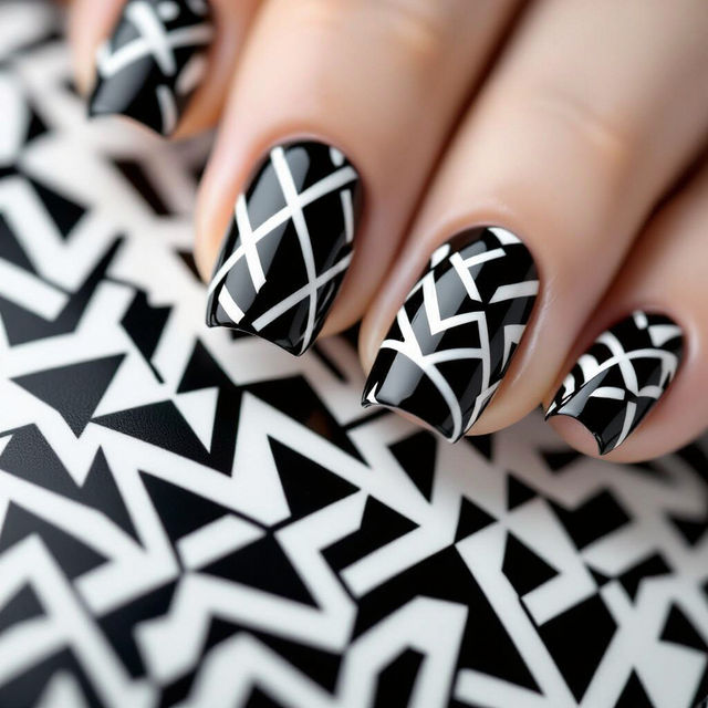 Black And White Nail Art Designs gallery