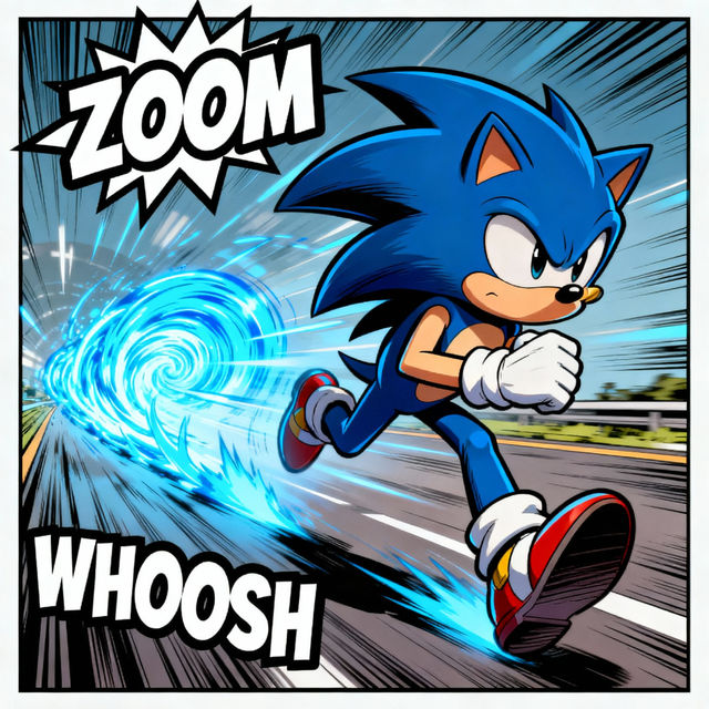 Sonic Running Drawings - AI Generated gallery