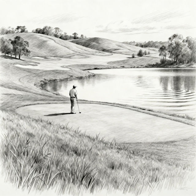 Golf Course Drawings - AI Generated gallery