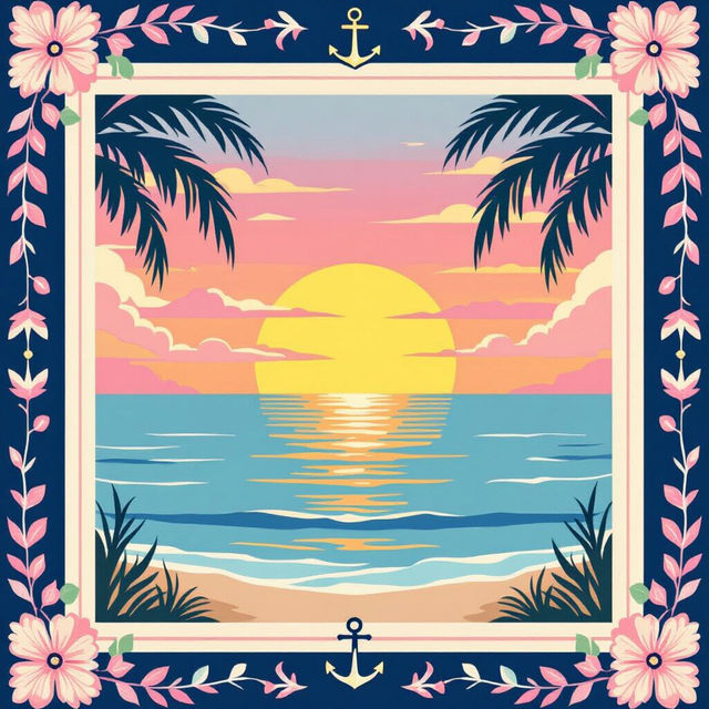 Preppy Sunset Wallpaper - AI Generated gallery