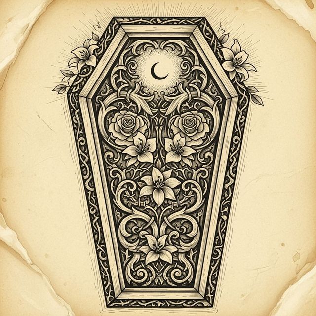 Browse AI-Generated Coffin Drawings gallery