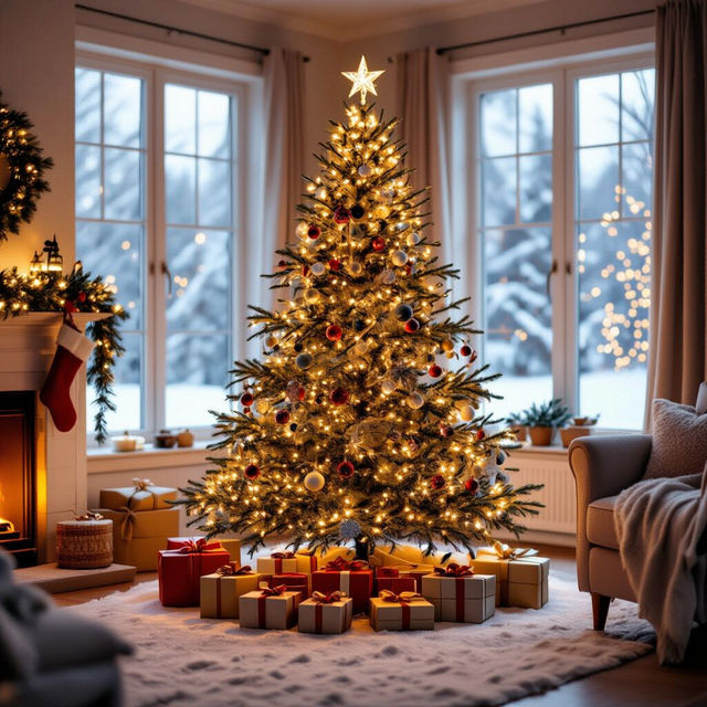 Picture Of Christmas Tree - AI Generated gallery