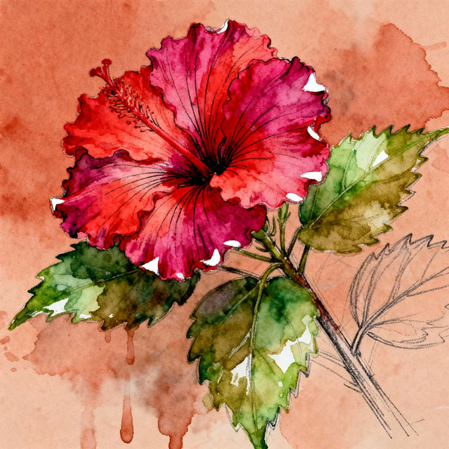 Hibiscus Flower Drawings - AI Generated gallery