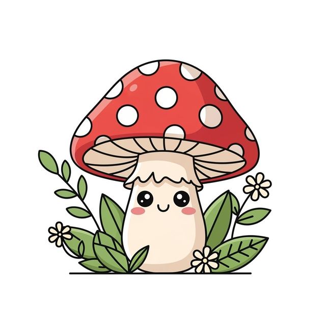 Easy Mushroom Drawings Made With AI gallery