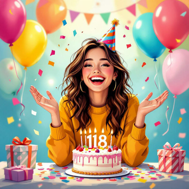 Girl Happy 18th Birthday Images gallery