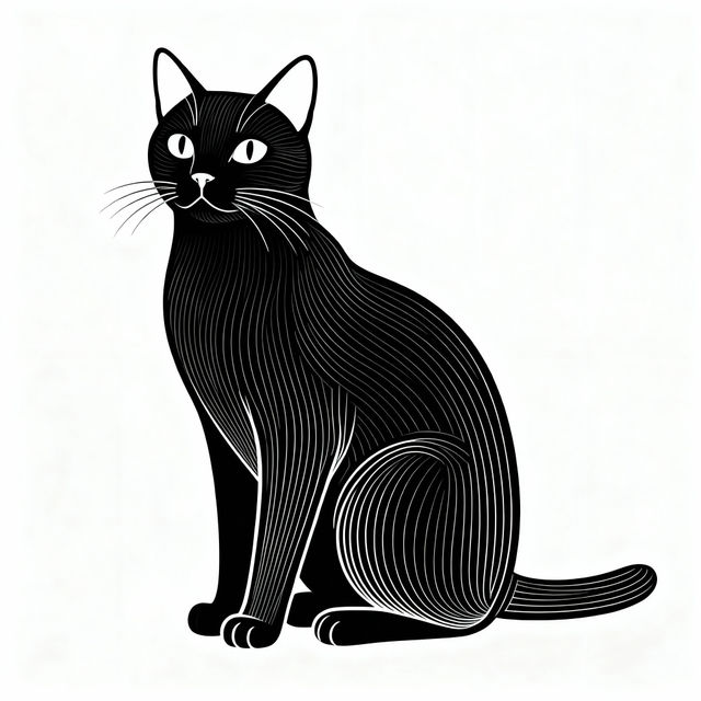 Simple Black Cat Drawings gallery