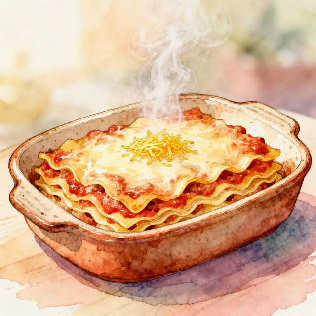 Lasagna Drawing - Made With AI gallery