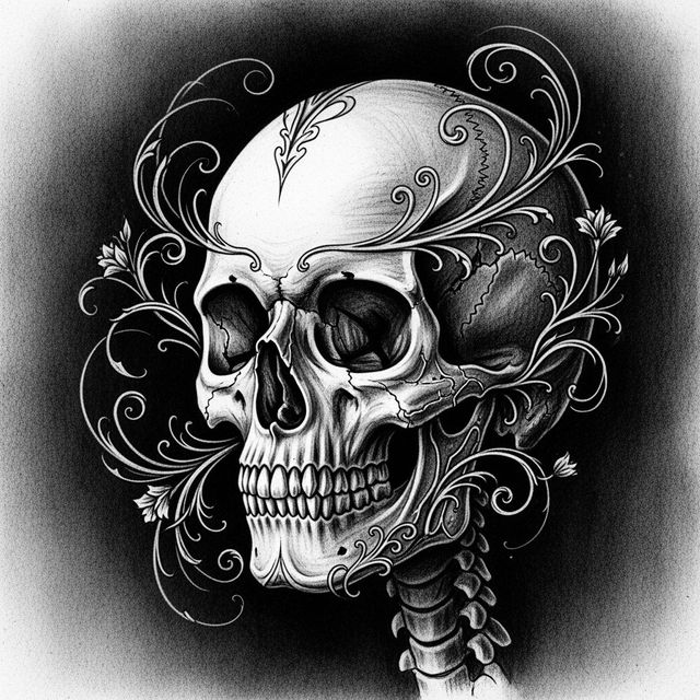 Explore AI-Generated Skull Sketches gallery