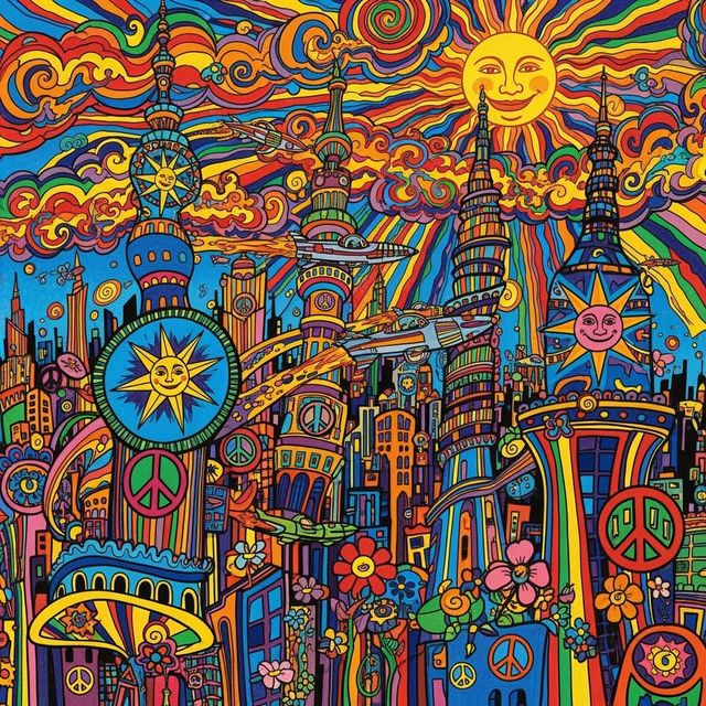 Explore Vibrant Peter Max Art Created with AI gallery