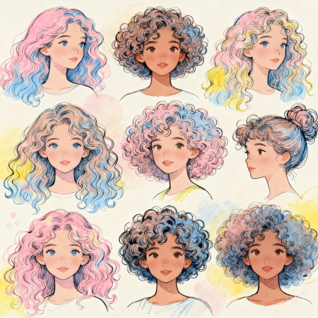Curly Hair Drawings gallery