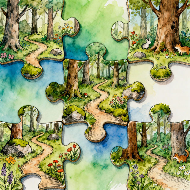 Jigsaw Drawing Art - Made With AI gallery