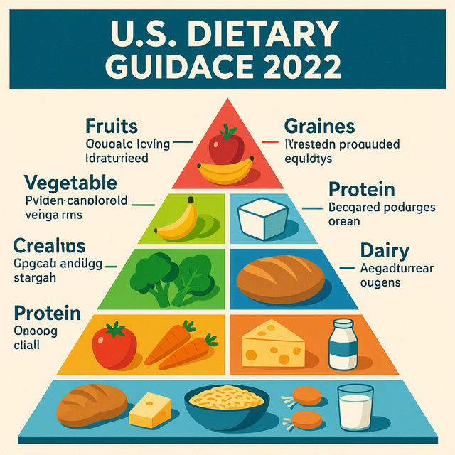 U.S. Dietary Guidance Pyramid 2022 High Quality Image gallery