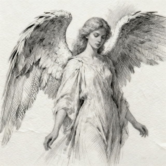 Drawing Angel Art - AI Generated gallery
