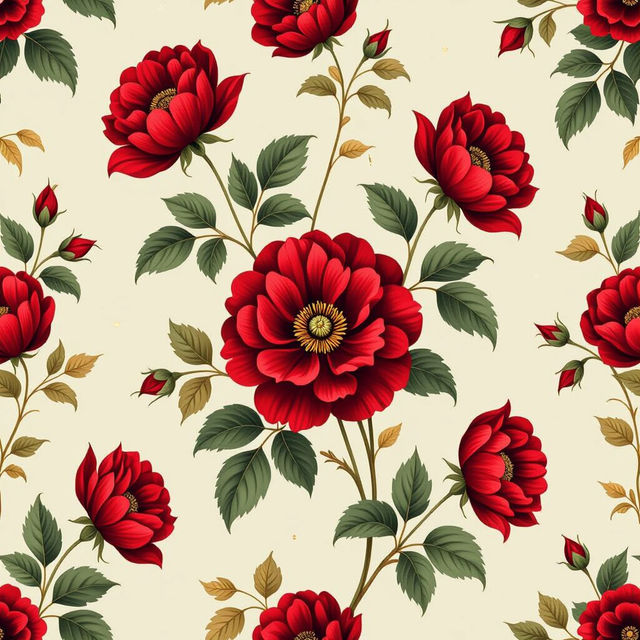 Red Floral Wallpaper gallery