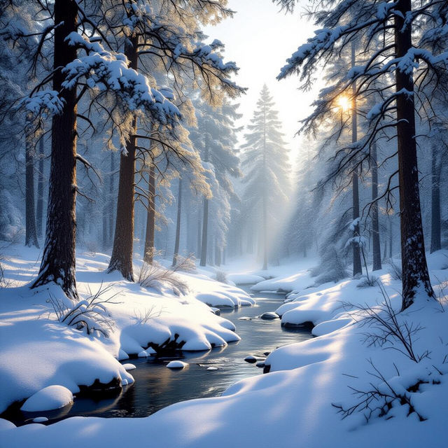 Snowy Forest Wallpapers - AI Generated gallery