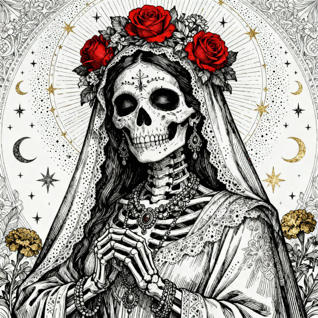 La Santa Muerte Drawings - AI Generated Art gallery