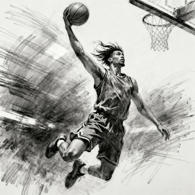 Basketball Pictures Drawing - AI Generated Art gallery