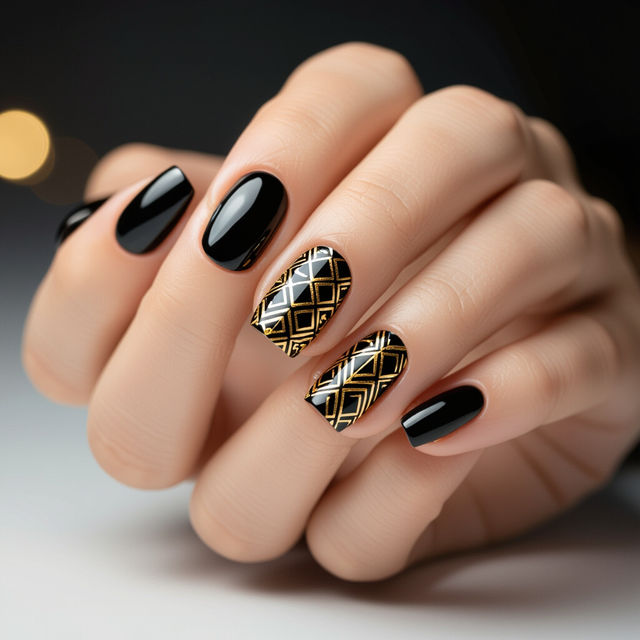 Black Nail Art Designs gallery