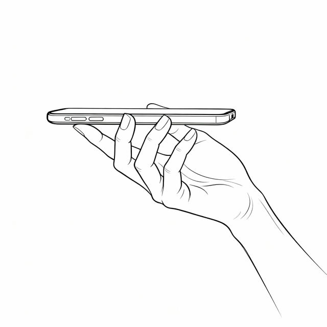 Hand Holding Phone Drawings - AI Generated gallery