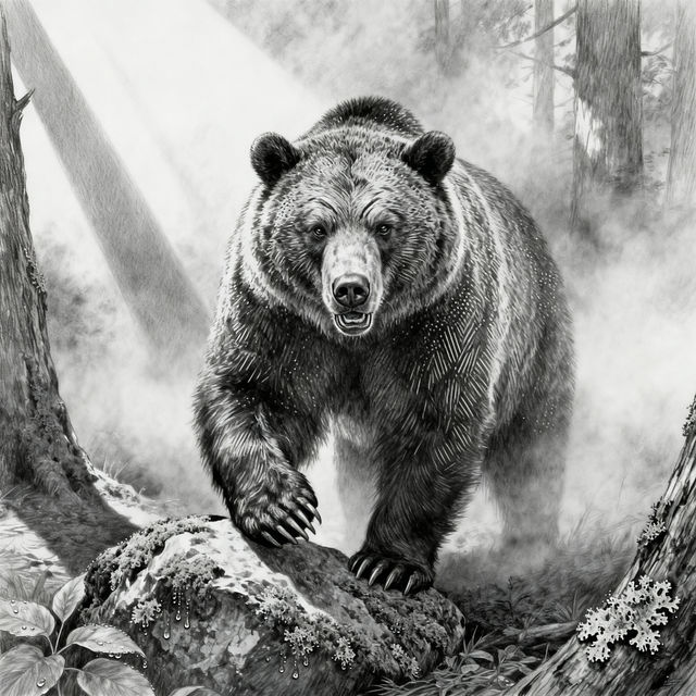 Bear Pictures Drawing - AI Generated Art gallery
