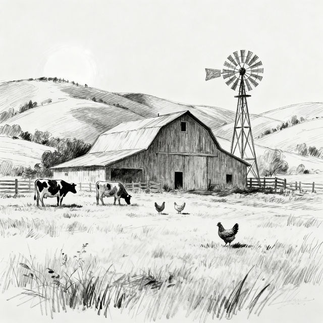 Easy Farm Drawings gallery