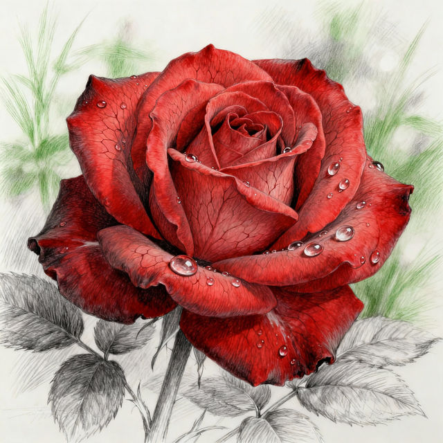 Rose Drawing Realistic gallery