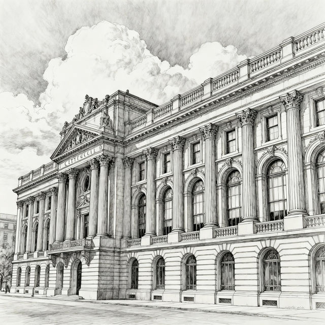 City Hall Drawings - AI Generated gallery