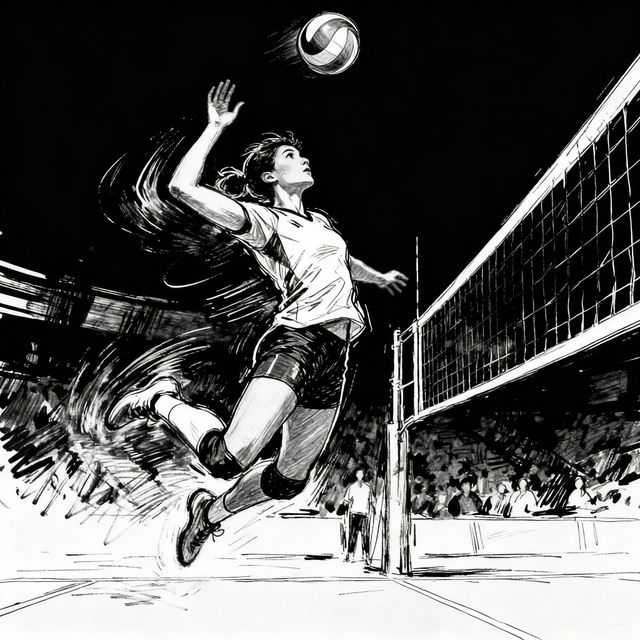 Volleyball Sketch Art gallery