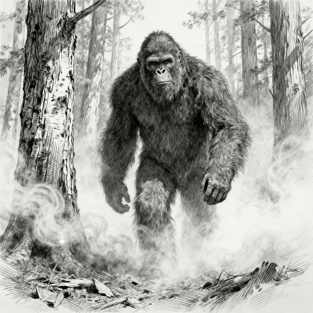 Bigfoot Drawings - Created with AI gallery