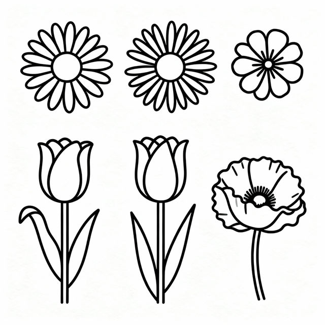Drawing Simple Flowers gallery