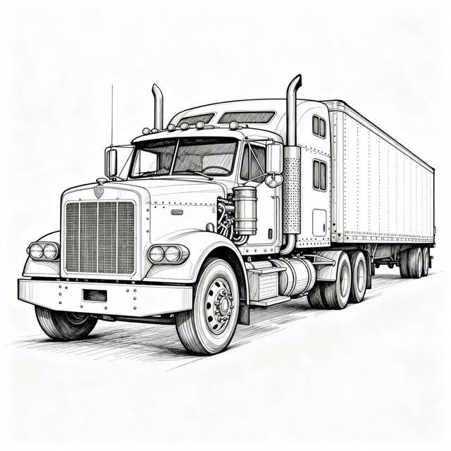 Semi Truck Drawings - Created With AI gallery