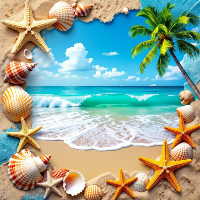 Beach Collage Wallpaper - Made With AI gallery