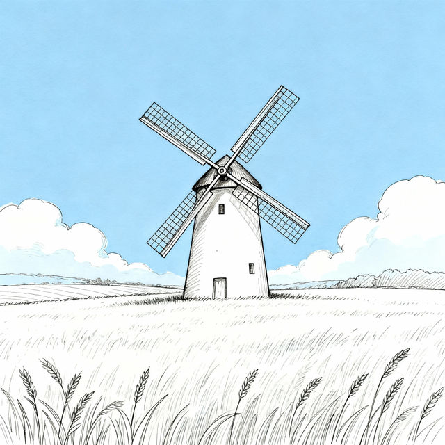 Windmill Drawing Easy gallery
