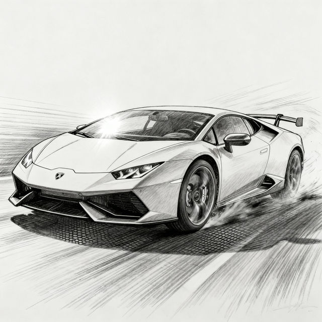 Lamborghini Huracan Drawings - AI Generated Art gallery