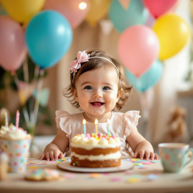 Happy 1st Birthday Girl Images - Created with AI gallery