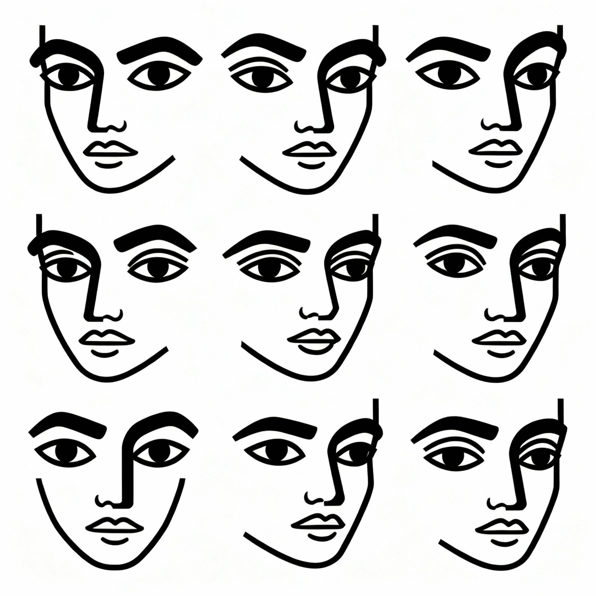 Easy Human Face Drawings - AI Art Gallery