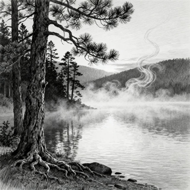 Lake Drawings - AI Art gallery