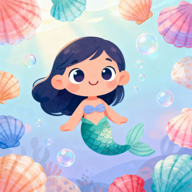 Easy Mermaid Drawings for Kids gallery