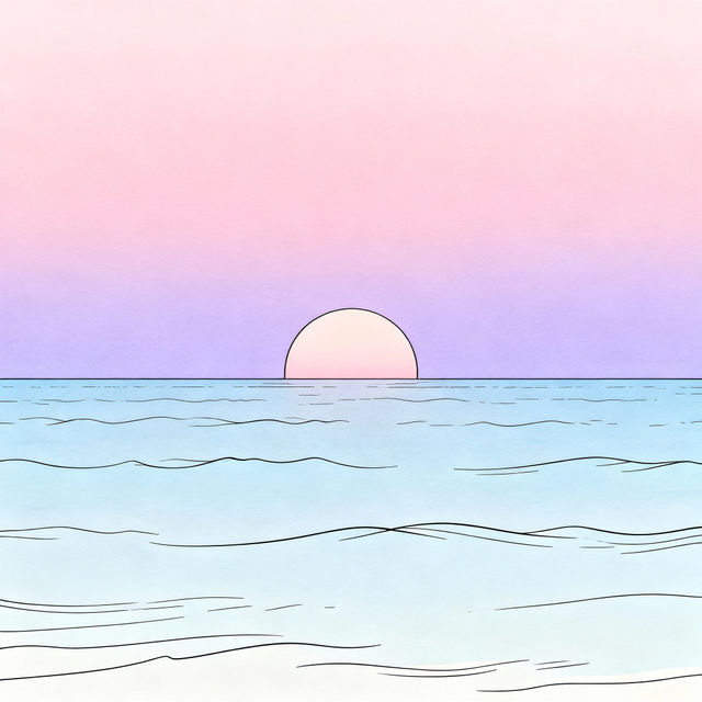 Simple Sunset Drawing gallery