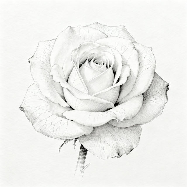 White Flower Drawings - AI Generated gallery