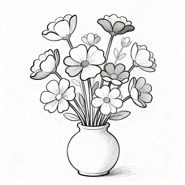 Flowers In A Vase Drawings gallery