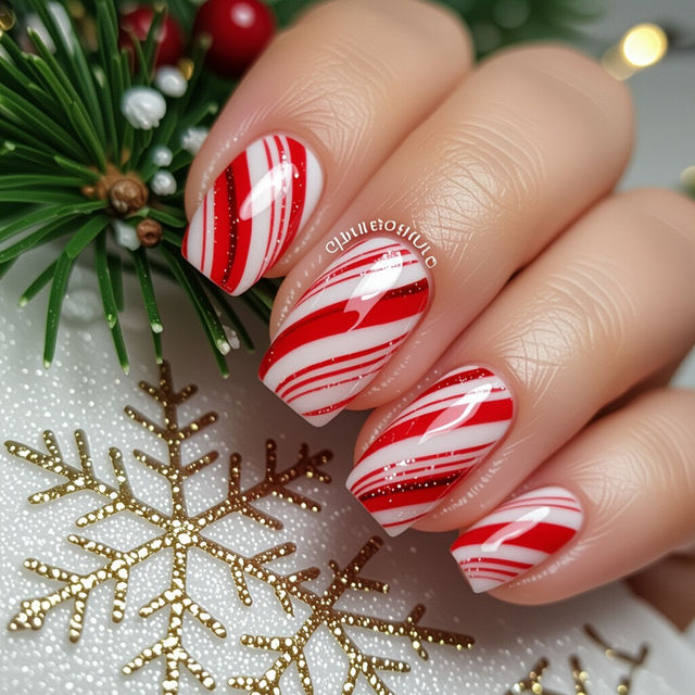 Candy Cane Nail Art gallery