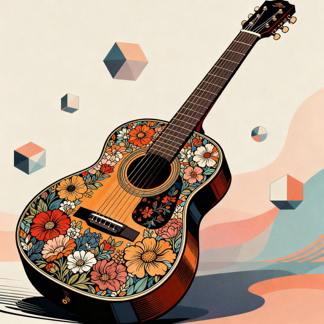 Drawing Of Guitar - AI Generated Art gallery