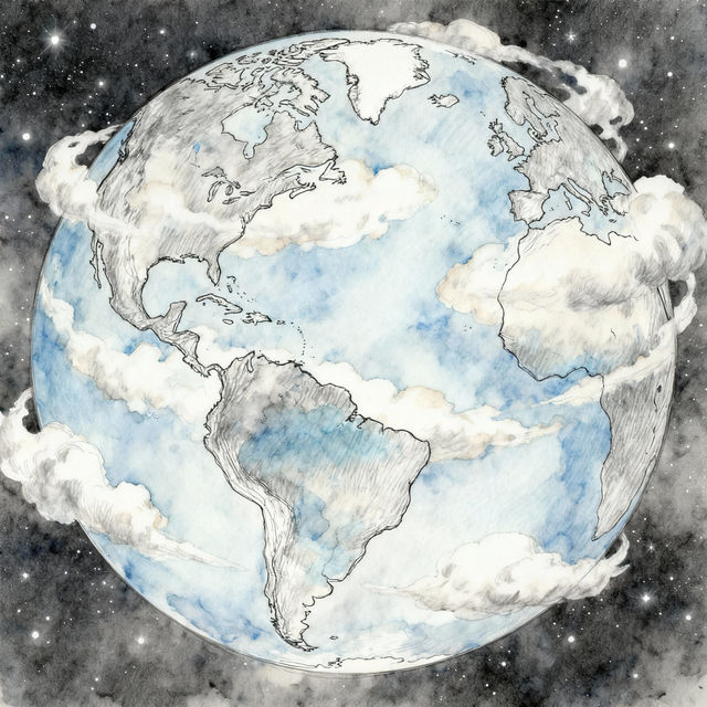Earth Sketch Art - Made With AI gallery