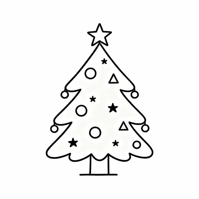 Easy Christmas Tree Drawings gallery
