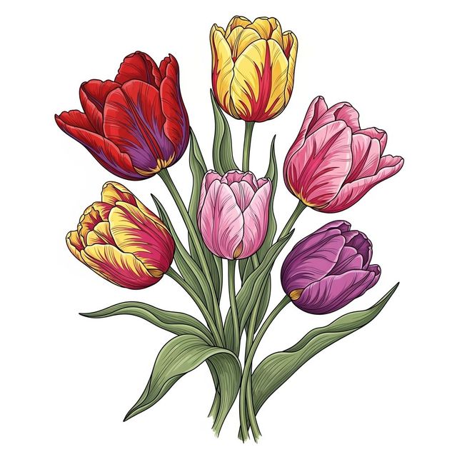 Explore AI-Generated Tulips Drawing gallery