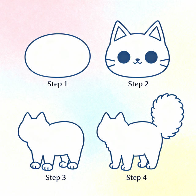Easy Cat Drawing Step By Step gallery