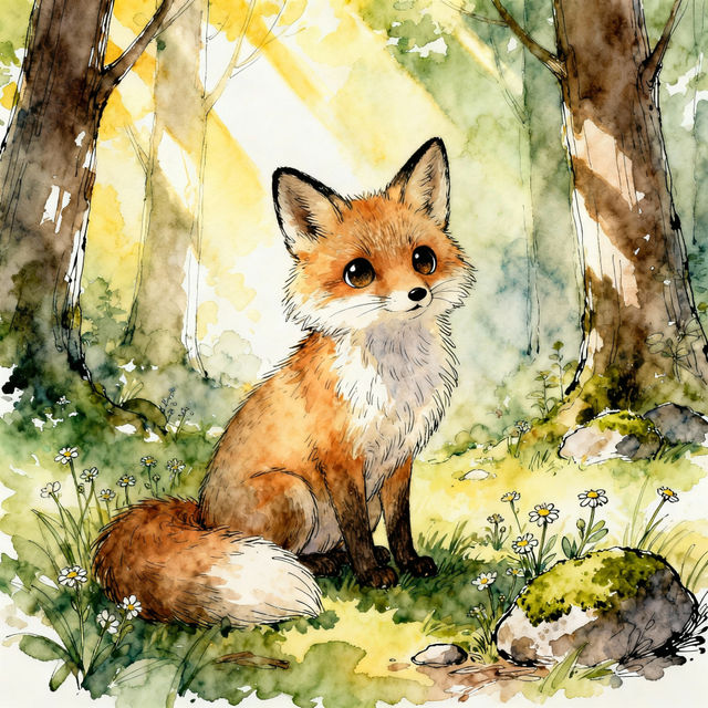 Cute Fox Drawings - Made With AI gallery