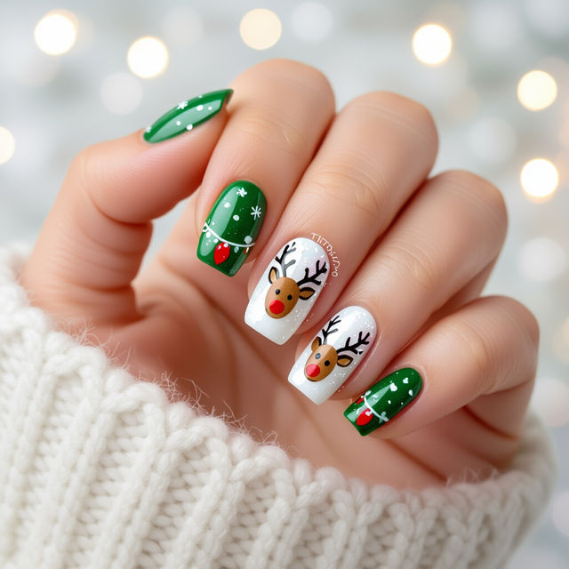 Reindeer Nail Art Ideas gallery