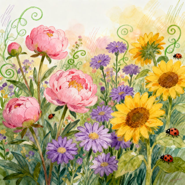 Flower Garden Drawing gallery
